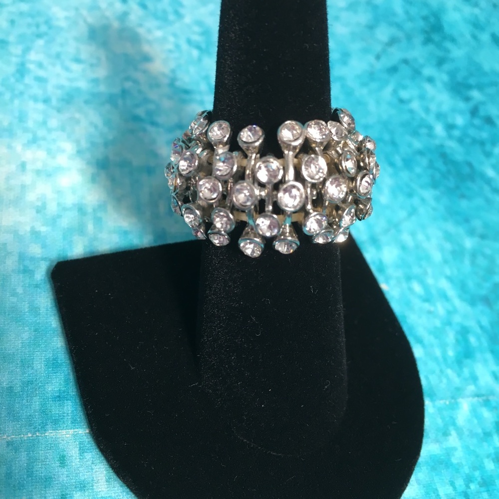 Multiple Crystal Contemporary Stretch Ring - image 2